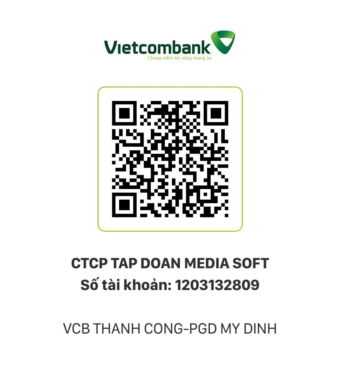 QR Vietcombank – CTCP Tập đoàn Media Soft – 1203132809